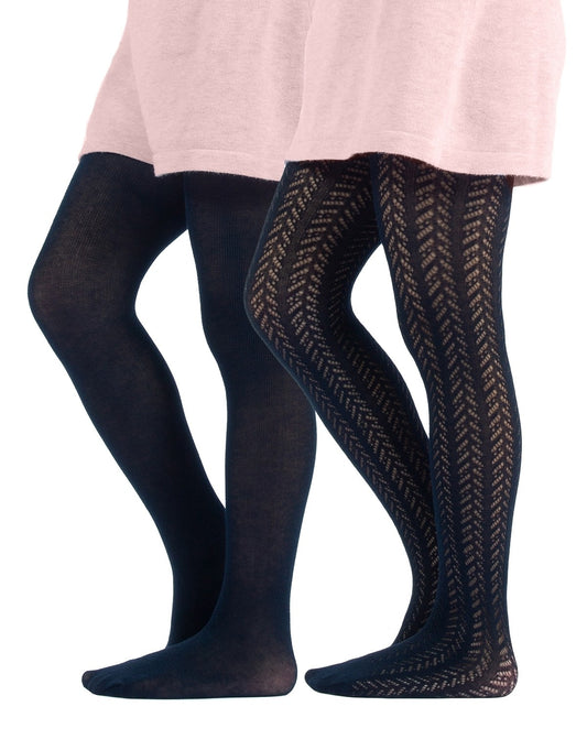 Calzitaly Baumwollstrumpfhose Chevron Mädchen Tights