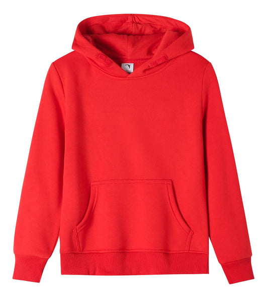 Kids Kinder Basic Hoodie Pullover Rot Kapuze Sweater 92-158