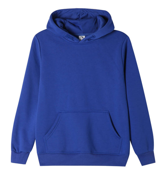 Kids Kinder Basic Hoodie Pullover Blau Kapuze Sweater 92-158