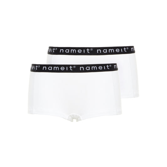 Name It Panties Weiß Unterhosen Unterwäsche 2er Pack Logo Bio Baumwolle