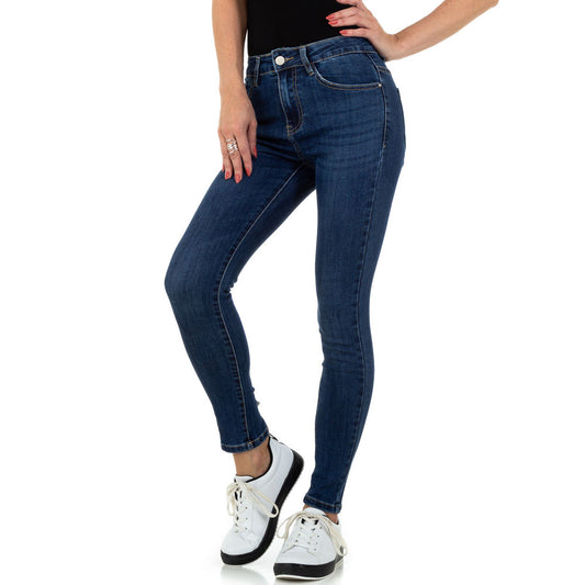 Jeans Blue Blau Stretch Damen Schlicht schmales Design Skinny Fessel Accessoire