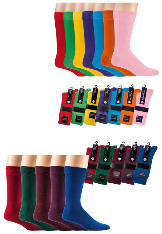 Socken ohne Gummi Bunt Unifarben Business Freizeit 39/42 43/46 47/50 Baumwolle